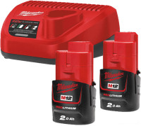 Аккумулятор с зарядным устройством Milwaukee M12 M12NRG-202 4933459209 2 x 12В/2 Ач + 12В