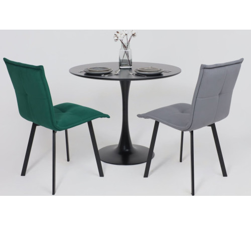 Стул AksHome Рубик U Velutto 32 серый велюр/черный