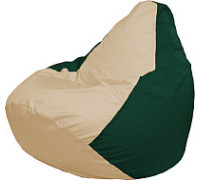 Кресло-мешок Flagman Груша Медиум XL Г1.1-137 светло-бежевый/тёмно-зелёный