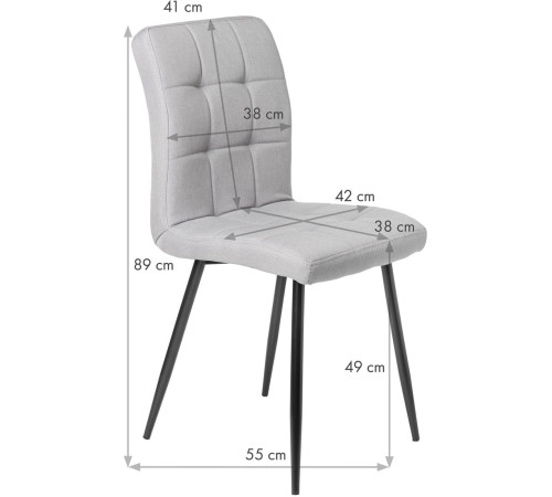 Стул Mio Tesoro Вивьен DC-140C серый/хром