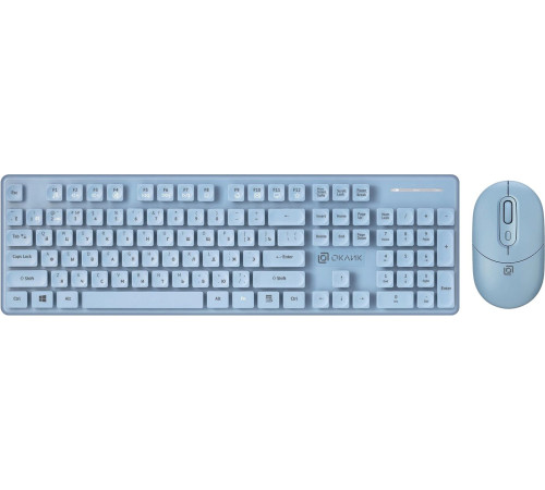 Офисный набор Оклик S265W голубой