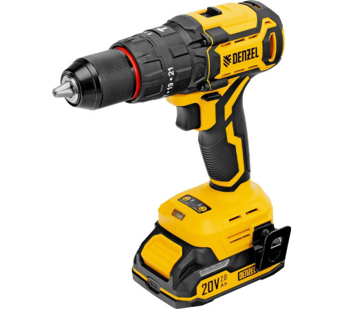 Ударная дрель-шуруповерт Denzel CIDH-BL-20 с 2-мя АКБ, кейс