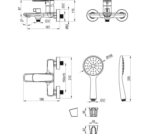 Смеситель Lemark LMF-1022B-C