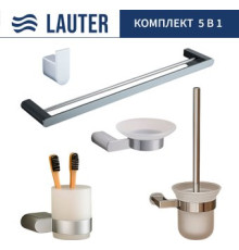 Набор аксессуаров для ванной Lauter 21SH1061 + 21SH1051 + 21SH1091 + 21SH7021 + 21SH1111 Chrome, 5 предметов
