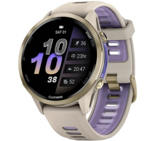 Умные часы Garmin Forerunner 970 47 мм бежевый/фиолетовый