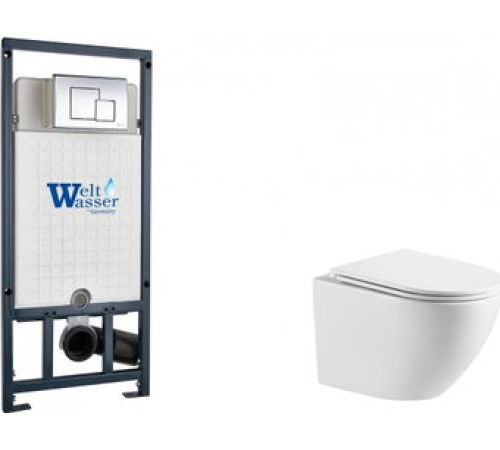 Унитаз подвесной WeltWasser Marberg 507 + Merzbach 043 GL-WT + Mar 507 SE-CR