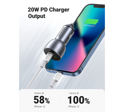 Автомобильное зарядное Ugreen CD213 60980