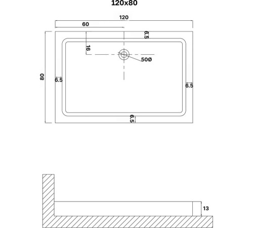 Душевой поддон Niagara NG-P1280-14Q 120x80