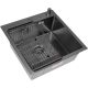 Кухонная мойка ARFEKA ECO AR мойка 500*500, коландер F, дозатор BLACK DECOR