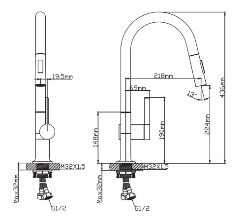Смеситель Diadonna Д60-0005QH