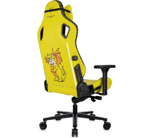 Игровое геймерское кресло Knight Craft Dragon желтый экокожа