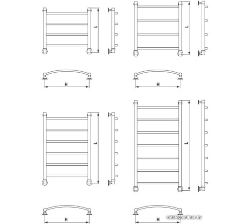 Полотенцесушитель Luxon R T500 80x50 боковое подключение