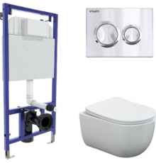 Унитаз подвесной Berges Wasserhaus Ventas Rimless + Visam Slim 525 EX-043241 с сиденьем