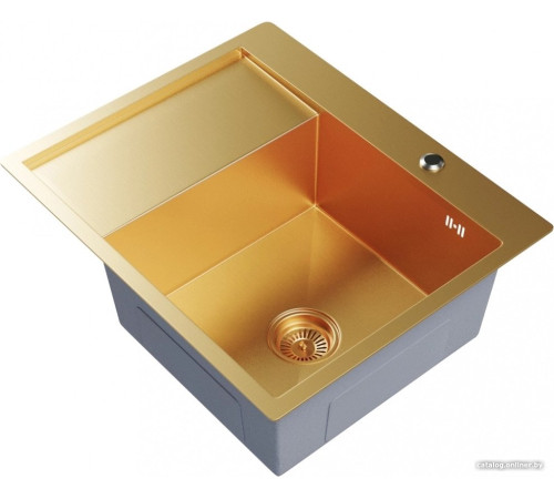 Кухонная мойка Mixline Pro 552927 золото, с сифоном