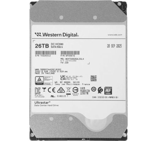 Жесткий диск WD Ultrastar DC HC590 26TB WUH722626ALE6L4