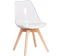 Стул TetChair Tulip дерево/пластик/экокожа прозрачный