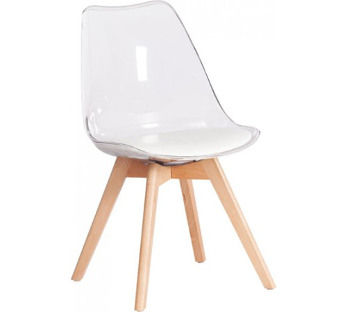 Стул TetChair Tulip дерево/пластик/экокожа прозрачный
