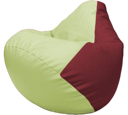 Кресло-мешок Flagman Груша Макси Г2.3-0421 светло-салатовый/бордовый