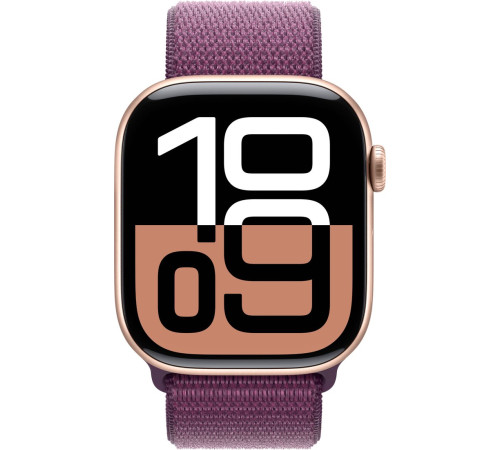 Умные часы Apple Watch Series 10 46 мм алюминиевый корпус, розовое золото/сливовый, нейлоновый ремешок