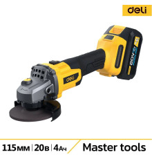 Угловая шлифмашина Deli DC601 с 2-мя АКБ, сумка