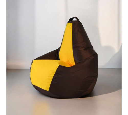 Кресло-мешок Mio Tesoro Груша Kombo XXL GF-130x85-SHZH шоколад/желтый