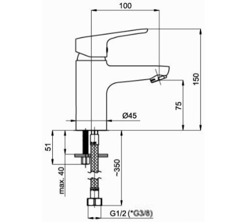Смеситель Rubineta UNO-18 BK2