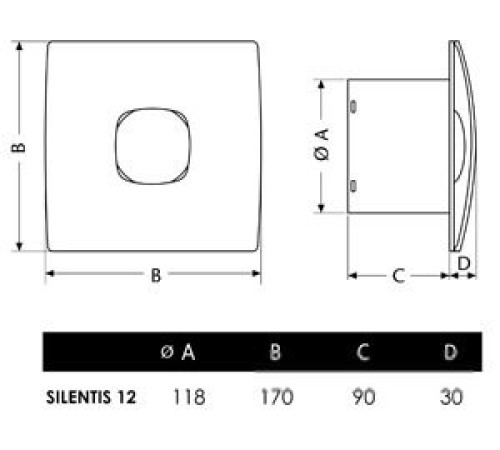 Осевой вентилятор CATA Silentis 12 T