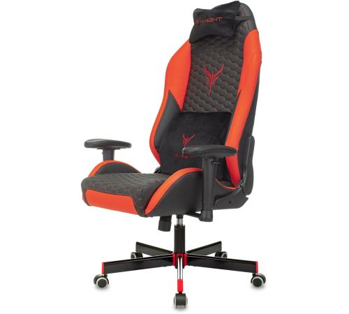Игровое геймерское кресло Knight Neon черный/красный экокожа