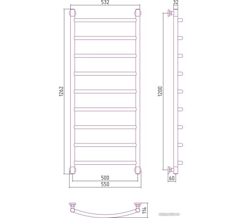 Полотенцесушитель Сунержа Галант+ 1200x500 071-0200-1250