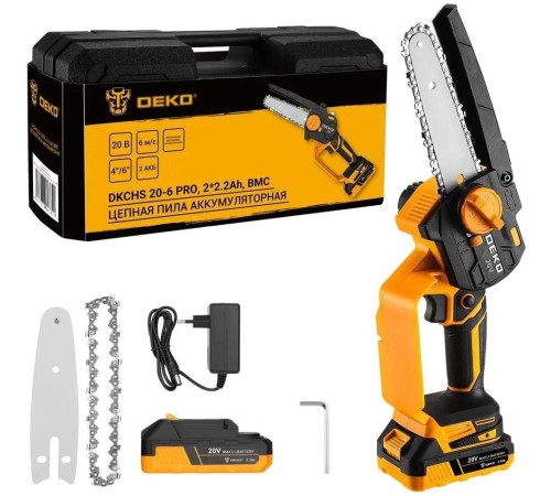 Аккумуляторная пила Deko DKCHS 20-6 Pro 083-2012 с 2-мя АКБ, кейс