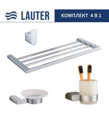 Набор аксессуаров для ванной Lauter 21SH1061 + 21SH1051 + 21SH1091 + 21SH1151 Chrome, 4 предмета