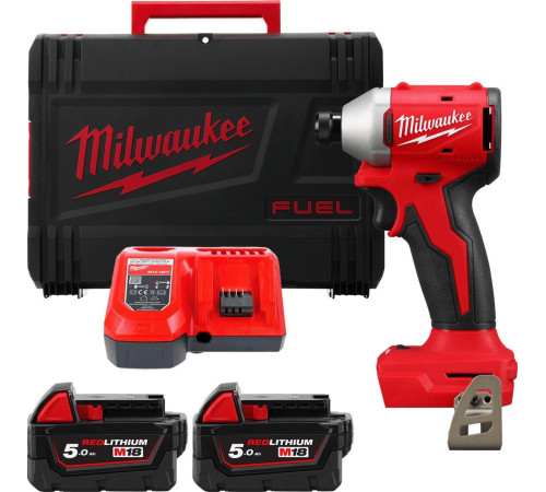 Винтоверт Milwaukee M18 M18BLIDR-502X 4933492843 с 2-мя АКБ, кейс