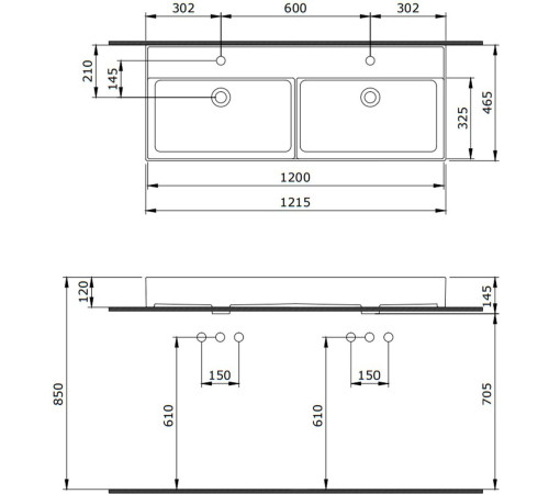 Умывальник Lauter Optima 120 керамический