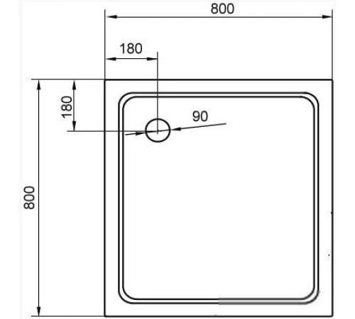Душевой поддон Cezares TRAY-A-A-80-15-W