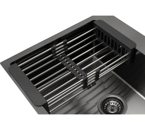 Кухонная мойка ARFEKA ECO AR мойка 600*500, коландер, дозатор BLACK DECOR VOLCANIC ROCK