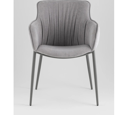 Стул с подлокотниками Stool Group Твигги LV-118-RlS-08-7005 шенилл серый/серый