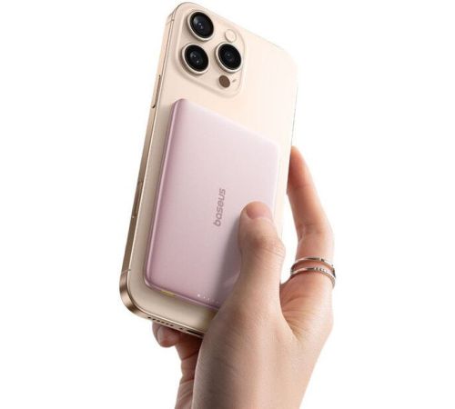 Внешний аккумулятор Baseus PicoGo AM41 Ultra-Slim Magnetic Power Bank 5000mAh розовый