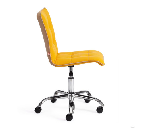 Офисное кресло TetChair Zero ткань/кож/зам, желтый/бежевый