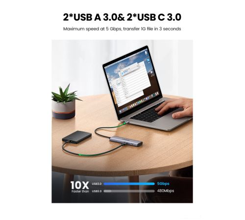USB-хаб  Ugreen CM473 15395