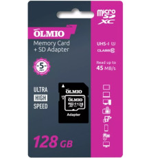 Карта памяти Olmio microSDXC 128GB V30 UHS-I Class 3 U3