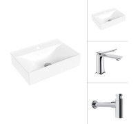 Умывальник Lauter 21855 + Allure 21C618С с сифоном 21635CH хром