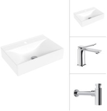 Умывальник Lauter 21855 + Allure 21C618С с сифоном 21635CH хром