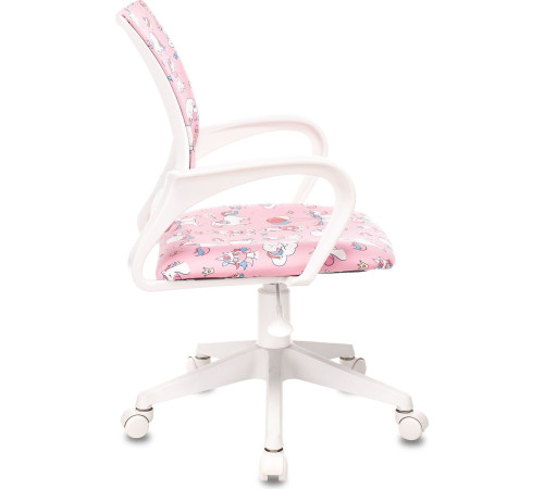 Компьютерное кресло Бюрократ Burokids 1W розовый единороги/пластик белый