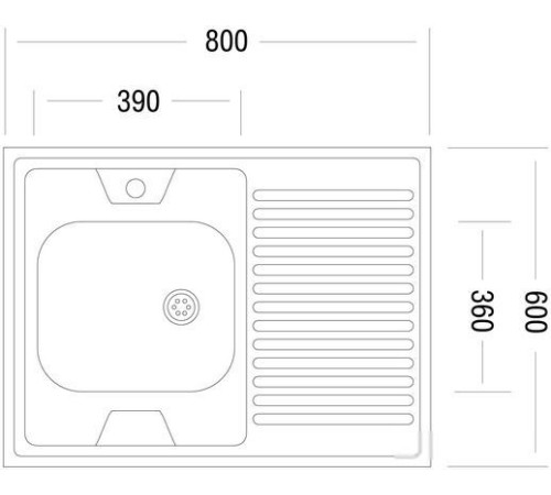 Кухонная мойка Ukinox STD800.600-5C 0R с сифоном