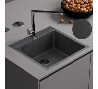 Кухонная мойка Roxen Snake 560220-50-BS 50*48 PVD графит/текстурная поверхность с коландером и дозатором
