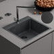 Кухонная мойка Roxen Snake 560220-50-BS 50*48 PVD графит/текстурная поверхность с коландером и дозатором
