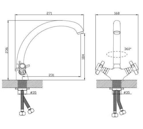 Смеситель Diadonna D84-752352J