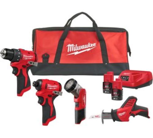 Milwaukee M12 BLPP4A-202B 4933499693 шуруповерт, винтоверт, фонарь, сабельная, 2 АКБ, сумка
