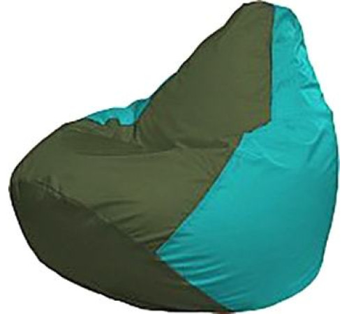 Кресло-мешок Flagman Груша Мега Super Г5.1-58 тёмно-оливковый/бирюзовый