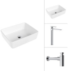 Умывальник Lauter 21674 + Reef 21CK8678C с сифоном 21635CH хром